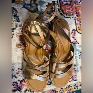 Naturalizer gold platform sandals, 11